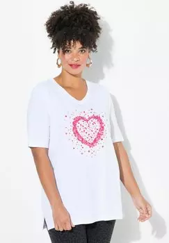 Футболка с принтом A-LINIE HERZ MIAMODA, белый