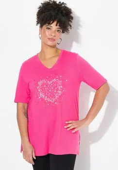 Футболка с принтом A-LINIE HERZ MIAMODA, розовый