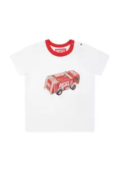 Футболка с принтом A MANICA CORTA Diesel, белый