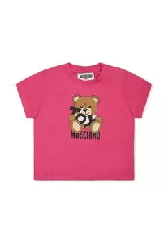 Футболка с принтом A MANICA CORTA MOSCHINO, фуксия