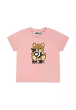 Футболка с принтом A MANICA CORTA MOSCHINO, фуксия