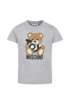 Футболка с принтом A MANICA CORTA MOSCHINO, серый