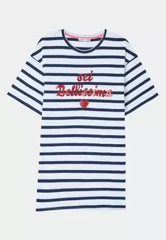 Футболка с принтом A RIGHE E SCRITTA Terranova, темно-синий