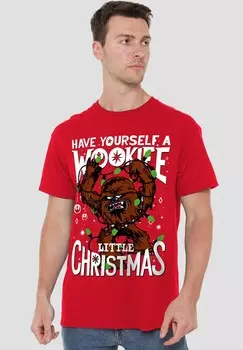 Футболка с принтом A WOOKIE LITTLE CHRISTMAS Star Wars, красный