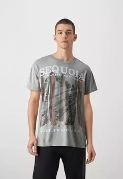 Футболка с принтом Abercrombie & Fitch, оливковый меланж