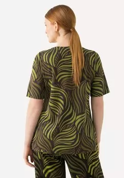 Футболка с принтом ABSTRACT SHORT SLEEVE SLINKY Ulla Popken, черный