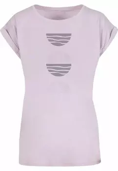 Футболка с принтом ABSTRACT WAVES EXTENDED SHOULDER TEE Merchcode, фиолетовый