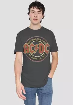Футболка с принтом AC/DC Cotton Soul, антрацит