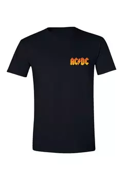Футболка с принтом AC DC FIRE LOGO UNISEX F4NT4STIC, черный