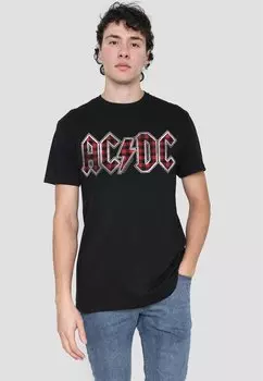Футболка с принтом AC DC PLAID LOGO Cotton Soul, черный