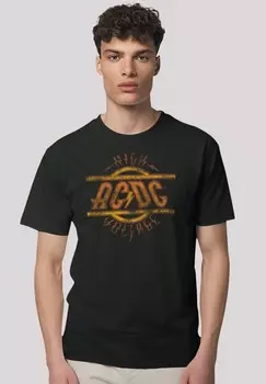 Футболка с принтом AC/DC ROCK MUSIK BAND HIGH VOLTAGE DISTRESSED F4NT4STIC, черный