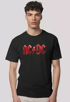 Футболка с принтом AC/DC ROCK MUSIK BAND ICE LOGO F4NT4STIC, черный