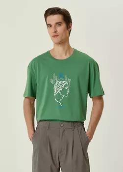 Футболка с принтом Academia, зеленый