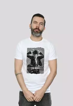 Футболка с принтом ACDC ANGUS YOUNG FOTO - ROCK METAL MUSIK BAND FAN MERCH F4NT4STIC, белый