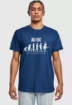 Футболка с принтом ACDC EVOLUTION OF ROCK Merchcode, светло-голубой