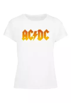 Футболка с принтом ACDC FIRE LOGO BOX Merchcode, белый