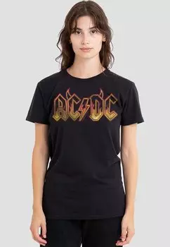 Футболка с принтом ACDC FIRE LOGO Cotton Soul, черный
