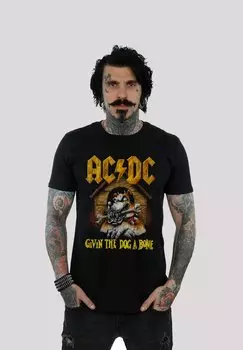 Футболка с принтом ACDC GIVIN THE DOG A BONE F4NT4STIC, черный