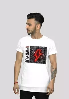 Футболка с принтом ACDC PWRUP ALBUM - PREMIUM ROCK METAL MUSIK BAND FAN MERCH F4NT4STIC, белый