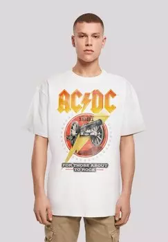 Футболка с принтом ACDC ROCK BAND FOR THOSE ABOUT TO ROCK F4NT4STIC, цвет white