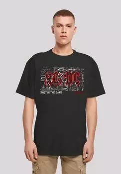 Футболка с принтом ACDC ROCK BAND SHIRT PWRUP CABLE LOGO F4NT4STIC, черный