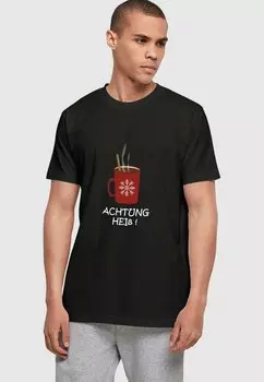 Футболка с принтом ACHTUNG HEI BASIC ROUND NECK Merchcode, цвет black