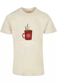Футболка с принтом ACHTUNG HEI BASIC ROUND NECK Merchcode, цвет sand