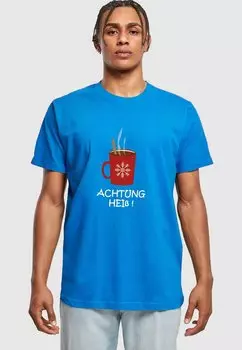 Футболка с принтом ACHTUNG HEISS ROUND NECK Merchcode, цвет cobalt blue