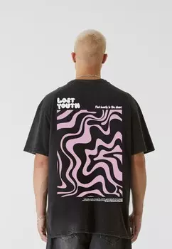 Футболка с принтом ACID WASHED-BEAUTIFUL CHAOS Lost Youth, черный