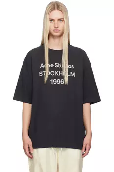Футболка с принтом Acne Studios, черный