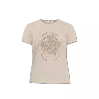 Футболка с принтом Acne Studios, серый