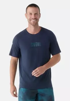 Футболка с принтом ACTIVE ULTRALITE GRAPHIC SHORT SLEEVE Smartwool, цвет deep navy twilight