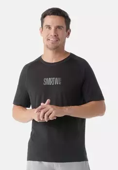 Футболка с принтом ACTIVE ULTRALITE GRAPHIC SHORT SLEEVE Smartwool, цвет black charcoal