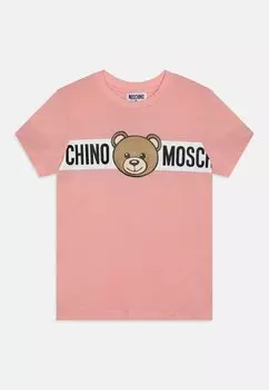 Футболка с принтом Addition Unisex MOSCHINO, цвет sugar rose