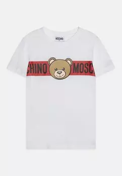 Футболка с принтом Addition Unisex MOSCHINO, цвет bianco ottico
