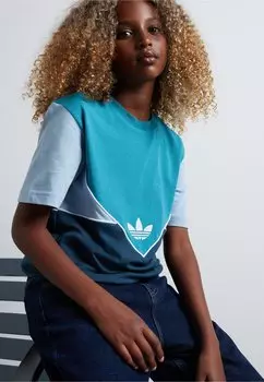 Футболка с принтом ADICOLOR adidas Originals, темно-синий