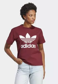 Футболка с принтом ADICOLOR CLASSICS TREFOIL TEE adidas Originals, цвет shadow red