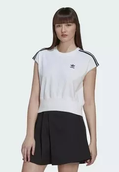 Футболка с принтом ADICOLOR CLASSICS WAIST CINCH adidas Originals, белый