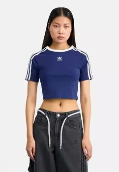 Футболка с принтом adidas Originals, темно-синяя