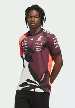 Футболка с принтом Adidas Performance, бургундия