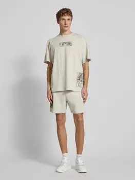 Футболка с принтом ADIDAS SPORTSWEAR, бежевый