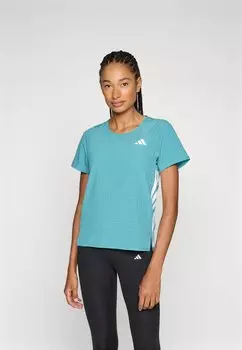 Футболка с принтом ADIZERO TEE Adidas Performance, цвет Powder Teal