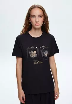 Футболка с принтом adL, черная