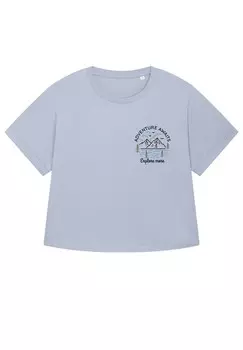 Футболка с принтом ADVENTURE AWAITS watapparel, сиреневый