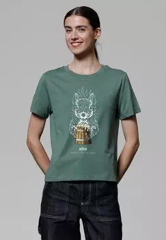 Футболка с принтом AFTS EICHHRNCHEN watapparel, темно-зеленый