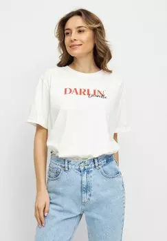 Футболка с принтом AGNES DARLIN Laurella, цвет white