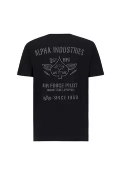 Футболка с принтом AIR FORCE Alpha Industries, черный