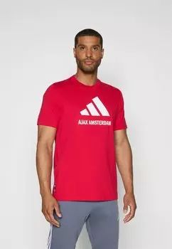 Футболка с принтом AJAX - Club wear Adidas Performance, красный