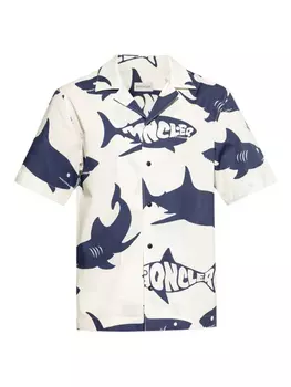 Футболка с принтом акулы Moncler, синий