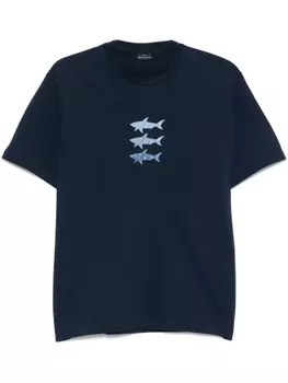 Футболка с принтом акулы Paul & Shark, синий